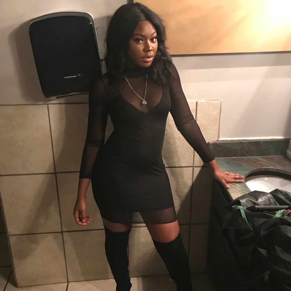 black sheer dress